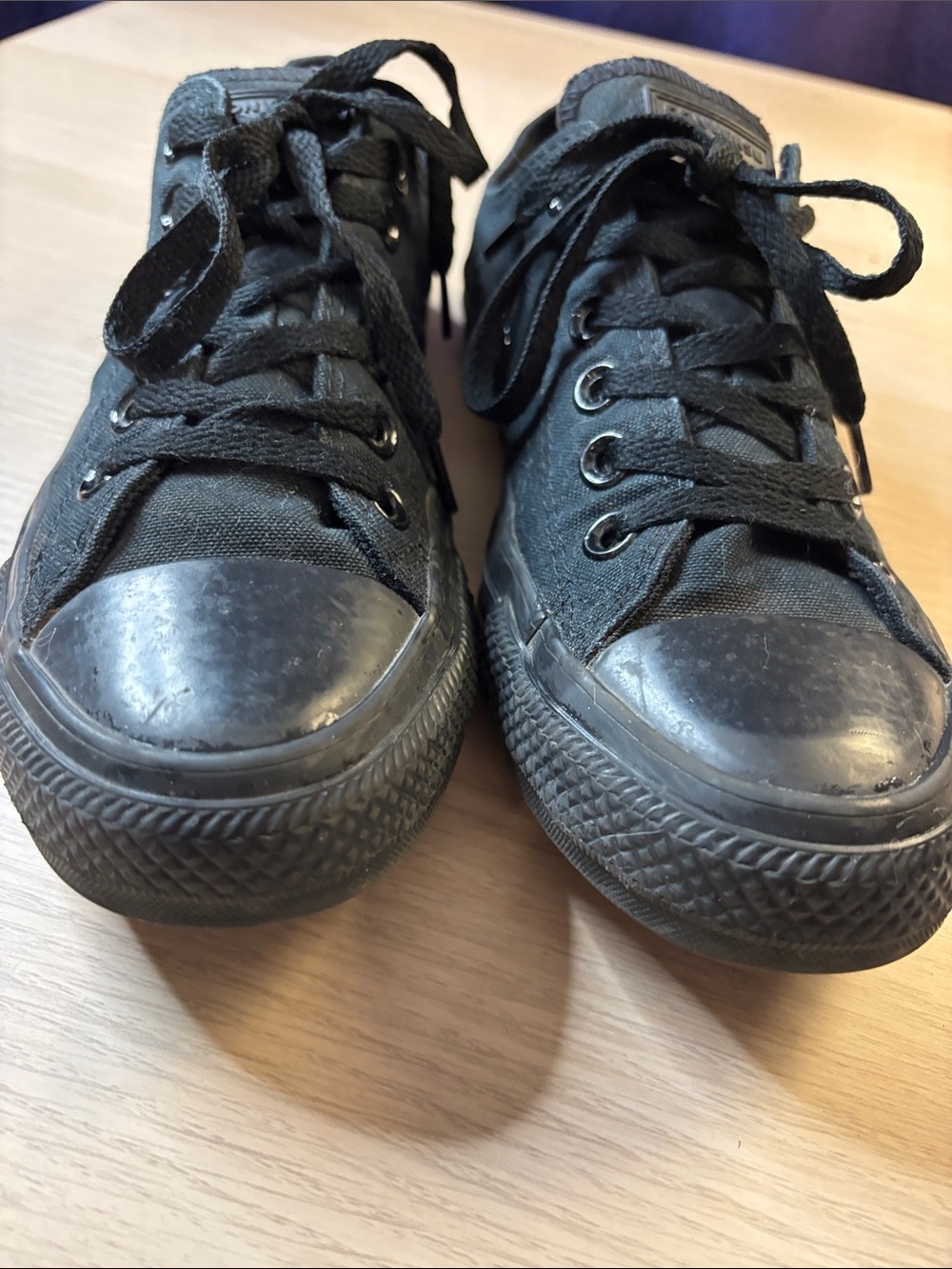 Converse Classic Low-Top Ox Black Monochrome Canvas Sneakers - Picture 4 of 8